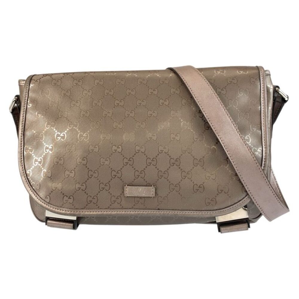 Gucci Metallic Brown PVC GG Imprime Messenger Bag